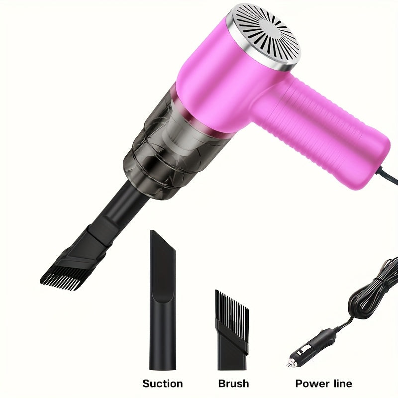 TEMU Portable Vacuum Cleaner Household Car Wired Handheld Vacuum Cleaner, Powerful Mini Cleaning Vacuum Cleaner, Pink Plug-in Model 12v Has A Of