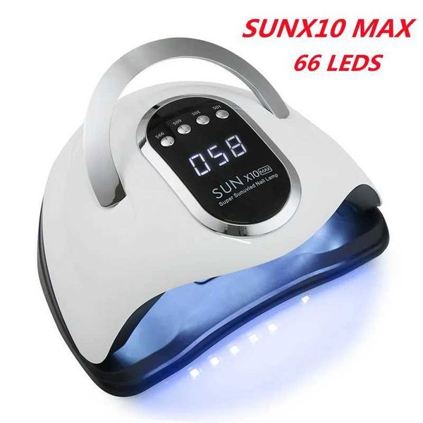 SUN X10 MAX UV LED Nail Dryer 66LEDs Gel Polish Curing Lamp with Motion Sense LCD Display Quick Dry Lamp For Nails Manicure Tool Y240801