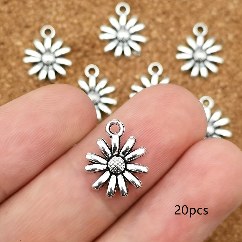 TEMU 14x11mm Exquisite Pendant, Antique Silvery Diy Handmade Earrings, Bracelet Necklace Accessories, Bag Keychain Charms, Craft Jewelry Supplies,