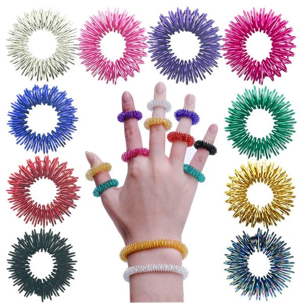 Finger Massage Ring Toys Fidget Spring Ring Health Care Body Massager Relax Hand Massage Finger Massage Hand Stree Relief 1664