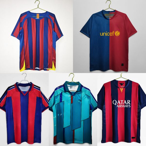 1995 2005 2008 2014 barcelon AS Retro Soccer Jerseys vintage football shirt T RONALDINHO A.INIESTA Home and away games
