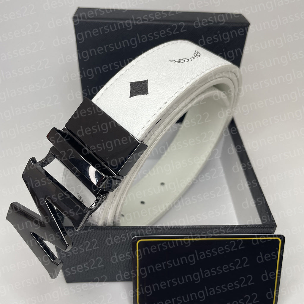 Men&#039;s Belt Designer Style Fashion Men&#039;s Leather Designer Style Luxurious Women&#039;s Belt Large M-shaped Metal Buckle Belt Box Style High