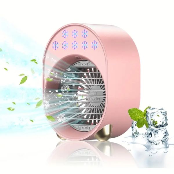 1pc Portable Air Conditioner Fan, Desktop Air Conditioner, Personal Evaporative Air Conditioner, Summer Desktop Cooling Fan, With 3 Gear Spe