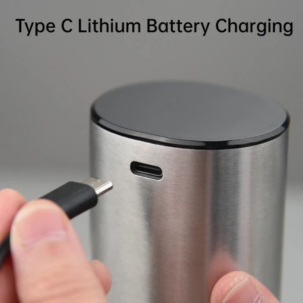 Electric Spice Salt and Pepper Grinder with Lithium Battery C-Type Charging Port Charging Dock LED Indicator Easy To Store