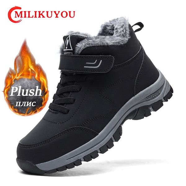 mens snow boots waterproof sports shoes super warm plush womens outdoor anti slip couple hiking work winter 241014
