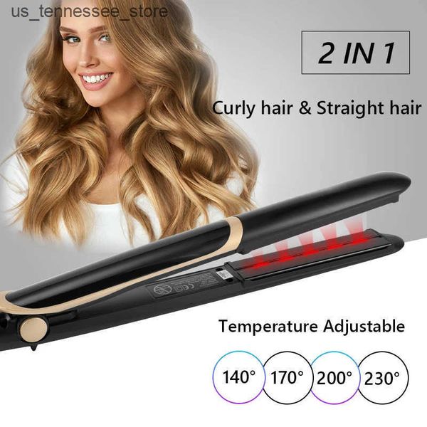 Hair Curlers Straighteners Hair Straightener Irons Ultrasonic Infrared Hair Iron LCD Display Hairs Flat Iron Board Recover Damaged Hair Iron