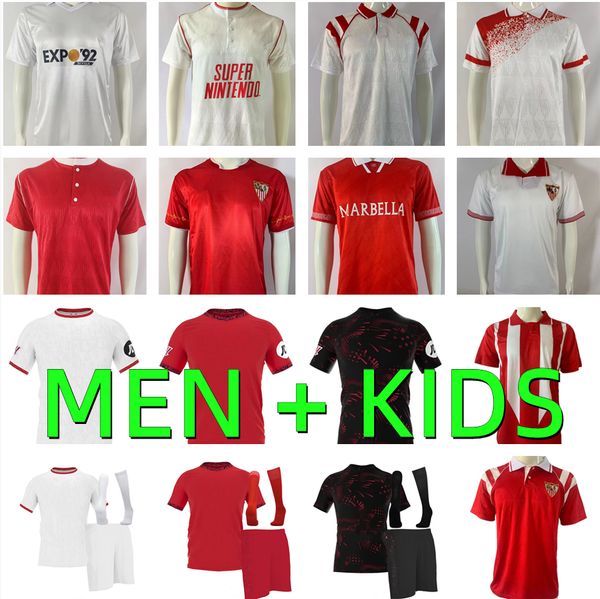 24 25 Sevillas FC soccer jerseys 87 90 91 92 93 94 96 15 16 Retro MARADONA ISAAC SOW SAUL SUSO GUDELJ LUKEBAKIO PEQUE EJUKE football shirts
