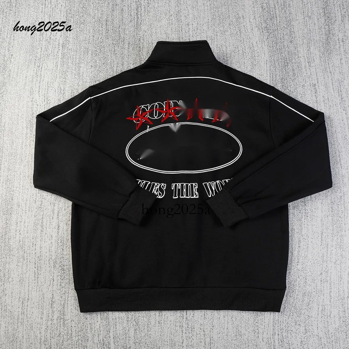 Corteiz Hoodie Mens Tracksuits Devil&#039;s Fleece Sports Sweater Island Print Stand Collar Zipper Jacket High Street Casual Sweatshirts Pants Sets