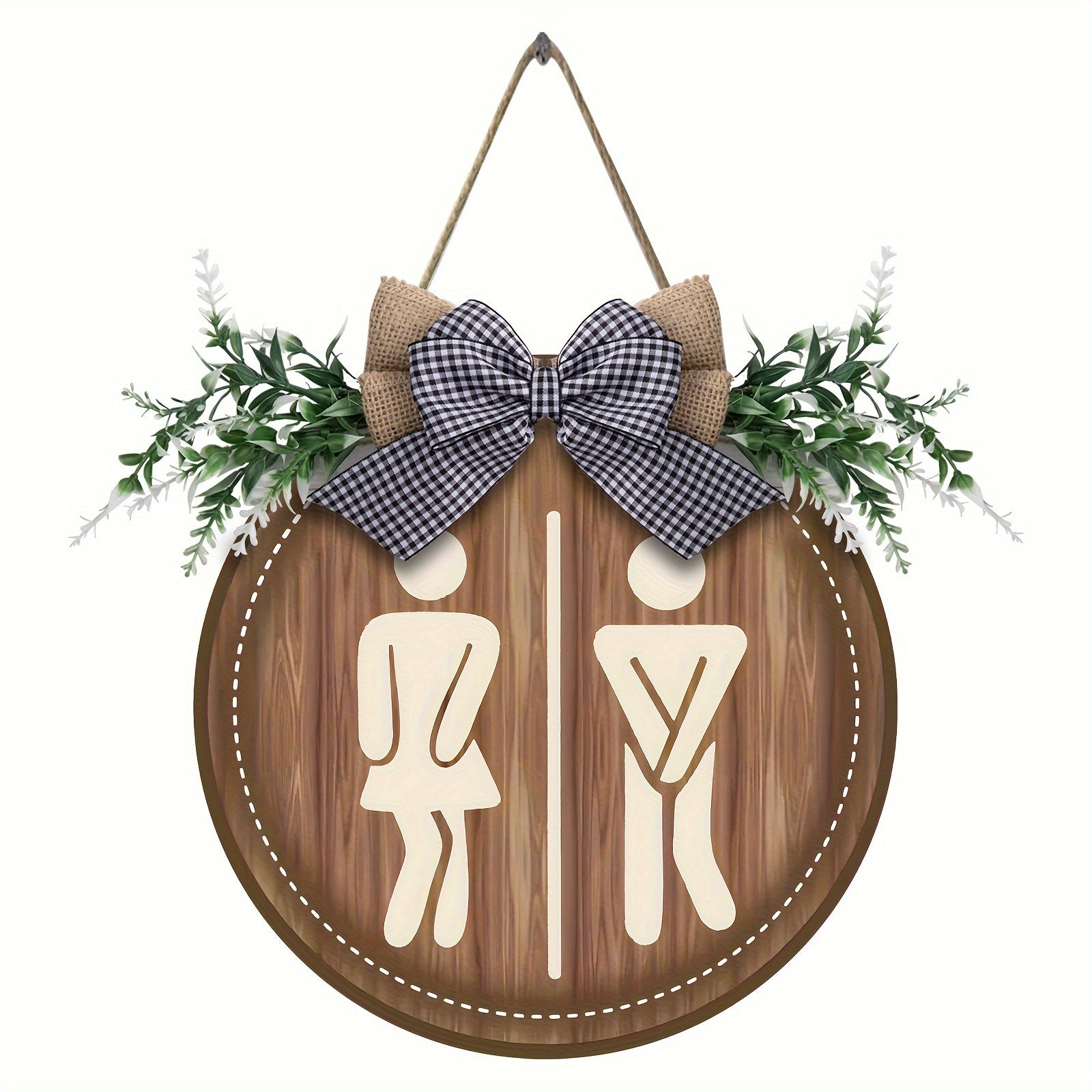 TEMU 1 House Sign, Wooden Circular Plate Sign, House Decoration Sign, Wall Decoration, Farmhouse Decoration, Bathroom Decoration, Washroom, Laundry