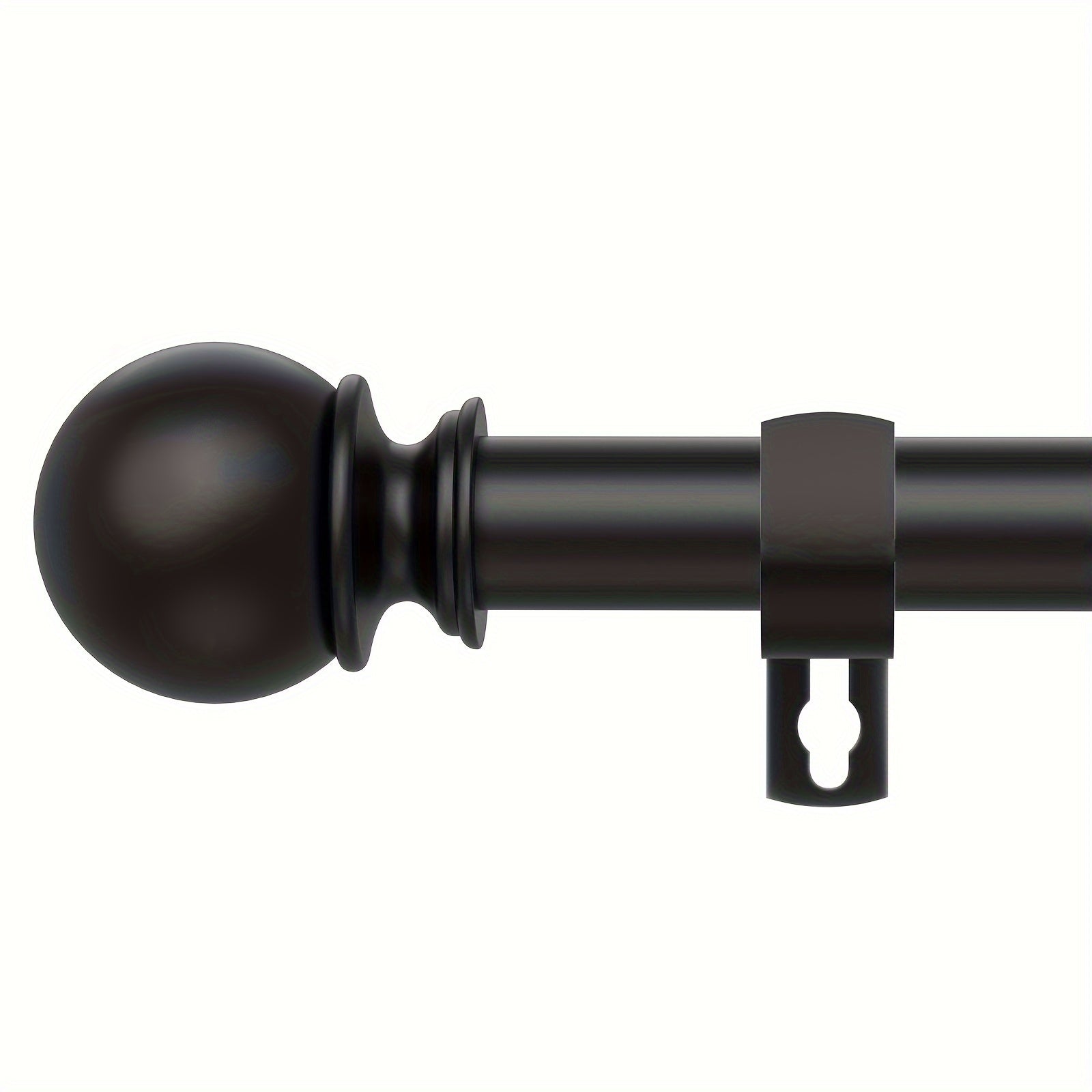 TEMU Heavy Duty Curtain Rods - Adjustable From 48 To 84 Or 88 Inches Max, 5-8" Diameter Iron Construction - Elegant Black Finish Window Drapery Rods