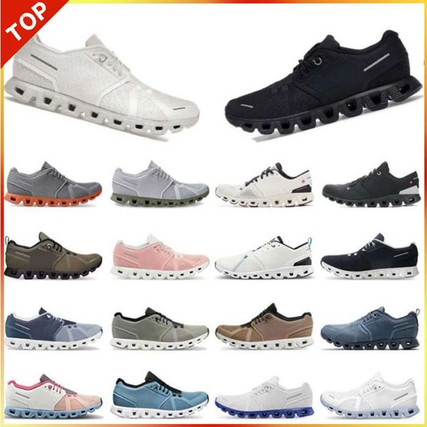 5 Running Outdoor Shoes Designer Platform Sneakers Clouds Shock Absorbing Sports All Black White Grey for Womans Men Training Tennis Trainer