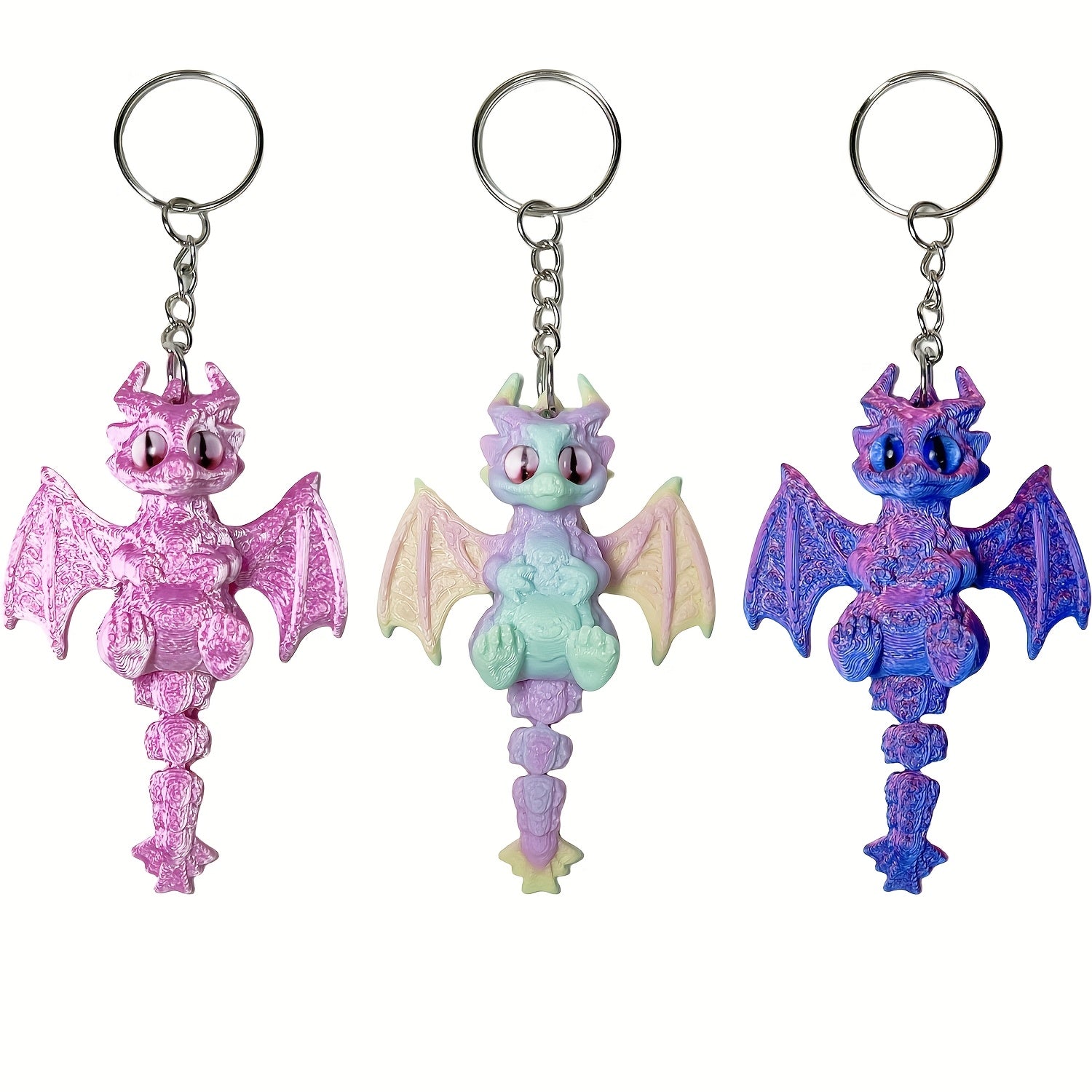 TEMU [2d Flat] 3pcs 3d Printed Cute Flying , Unique Gradient Colors, Bags, Keys, Car Mirrors, And Phones, A Home Decor Charm, Holiday Ornament, And