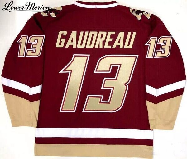 Retro Gaudreau 13 Hockey Jerseys High School Custom Name SewnYouth-Men Size