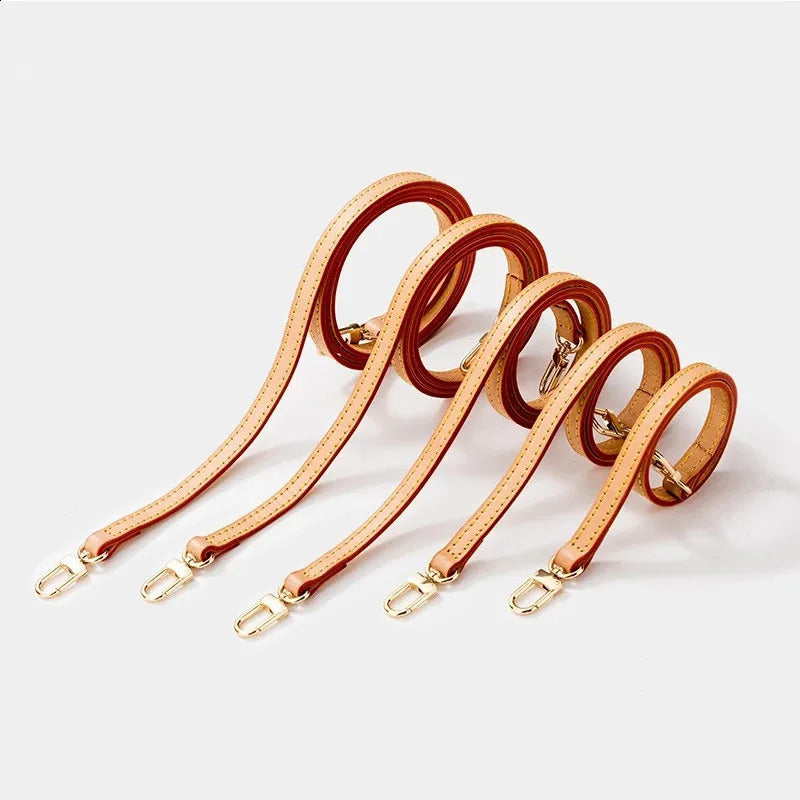 DHlanhai 1cm Width Genuine Vachetta Leather Non-adjustable Bag Strap Shoulder Belt For er Women Handbag Lady Pochette 59-120cm Long 250227
