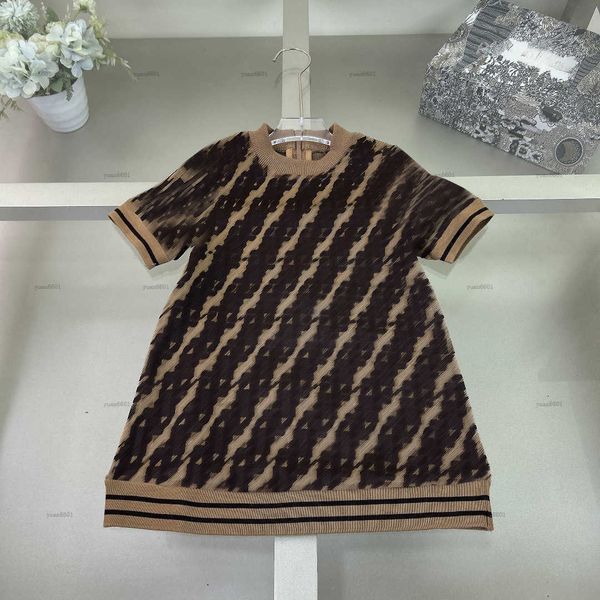 Popular Girls dress summer princess dress crew neck baby skirt kids designer clothes Back zipper design baby dress