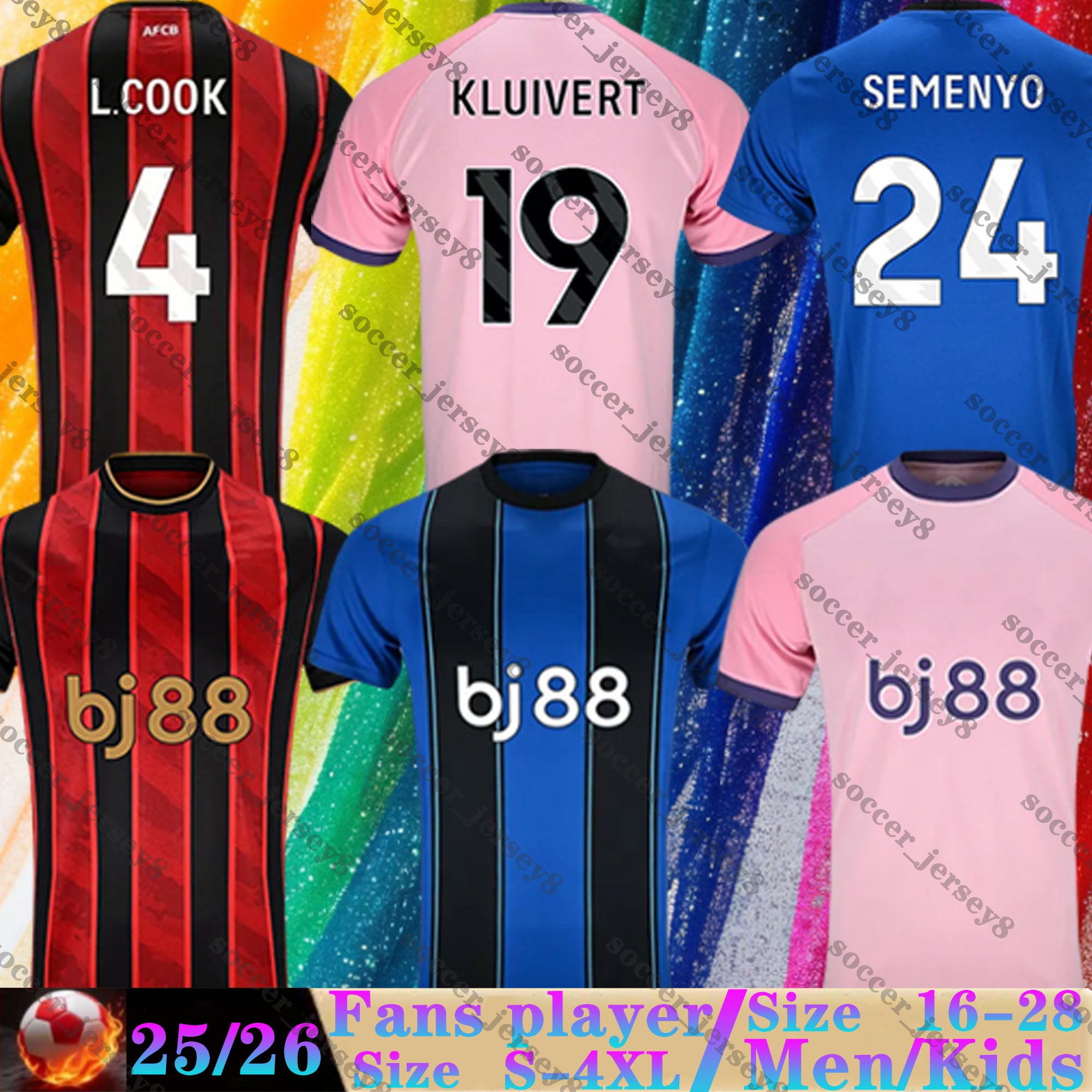 AFCB 25 26 Bournemouth fc soccer jerseys EVANILSON KLUIVERT top short sleeve Athleisure 2025 2026 football shirts CHRISTIE O.DANGO BROOKS SCOTT SENE