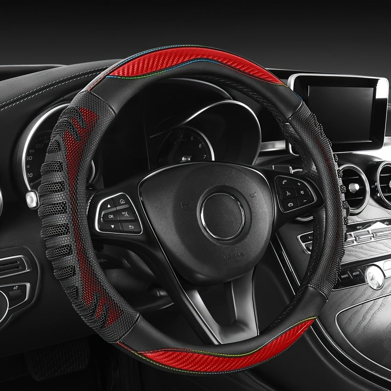 TEMU Stylish & Leather Steering Wheel Cover With Safety - Fit, Protection & For Cars, Steering Wheel Covers For Cars