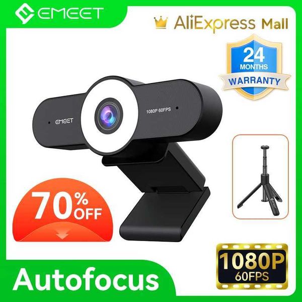 Webcams 1080P 60FPS network camera autofocus streaming EMEET C970L with microphone and ring light suitable for PCZoomSkypeTiktok Y240701Rand