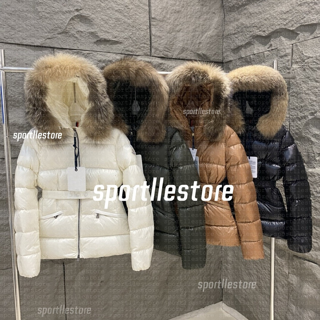 Womans coat designer women jacket winter boed short down jackets fur coats real raccoon hair collar Puffer jacket women parkas with belt lady cotton