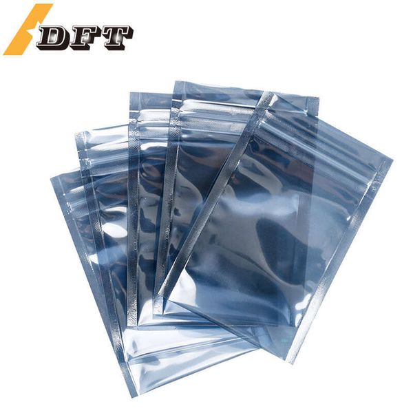 100Pcs Practical Anti Static Shielding Zip Lock Bag Resealable ESD Anti-Static Instrument Chip Electronic Accessories Battery USB Pouches