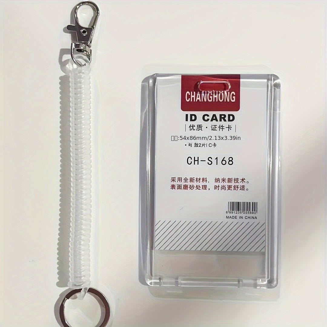 TEMU 1pc Acrylic Transparent Portable Card Holder # With Spring Hook