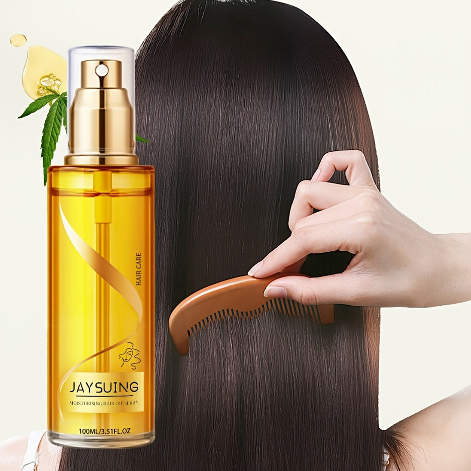 TEMU 3.51oz Glossy Conditioning Oil Fragrance Hair Spray Enriched With Tocopherols, Castor Oil, Mineral Oil, For Dry And Damaged Hair, Strengthen