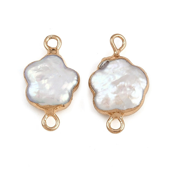 Natürliche Keshi-Perlen-Blumen-Verbinder-Charms