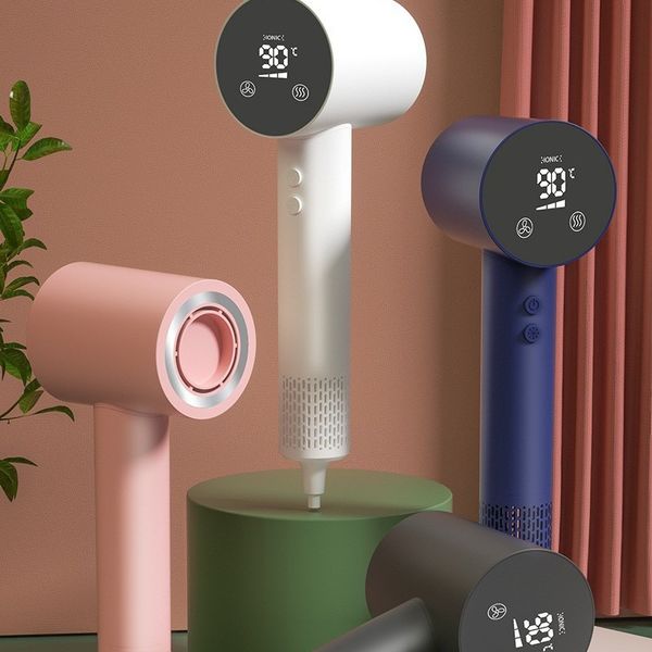 Electric Hair Dryers with Display Anion MuteHairdryer Hair Care Drier Safety Anion Professional temperature control Blow Powerful High speed