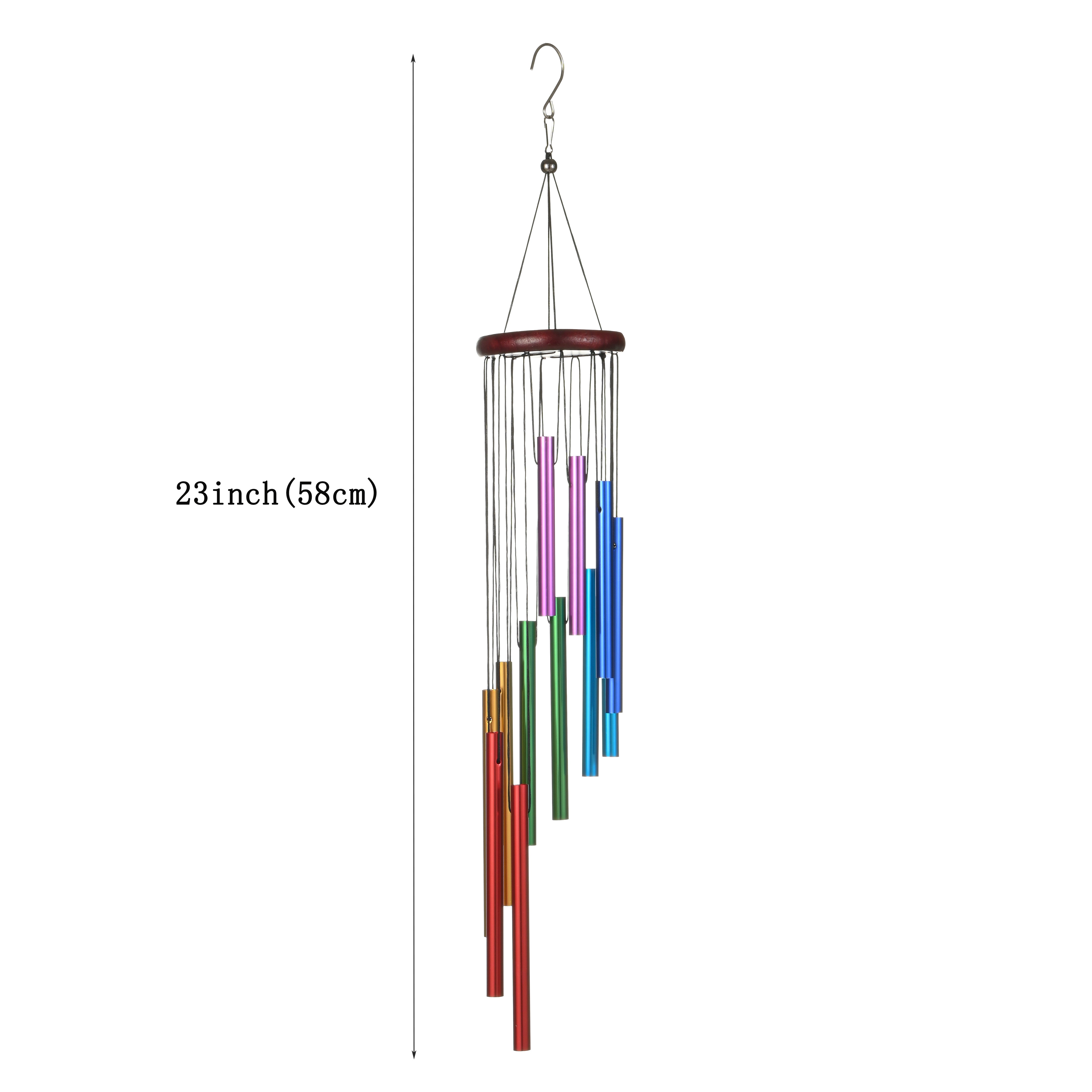TEMU A Set Of Outdoor Wind Chimes With 12 Colored Aluminum Tubes And Hooks, Decorated With Commemorative Wind Chimes, Suitable For Homes, Courtyards,