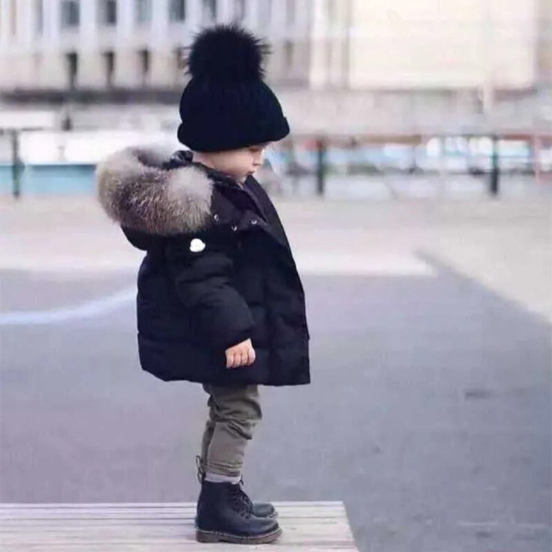 Hooded Parkas Infant Hooded Down Coat Baby Coat Warm Thick Jacket Toddler Down Jacket Kids Outfit L250814