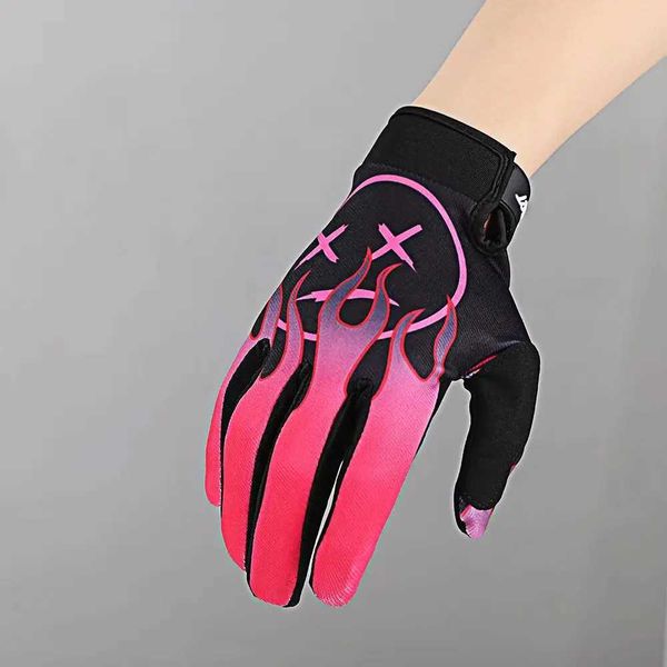 24new fistplast Personality Flame women Wheel Glitz Riding dirt bike long finger touch screen glovesXJ241107