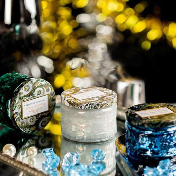 Glass scented candles wedding dinner candles candle holders candle holders household scented Christmas candle jars Y241120
