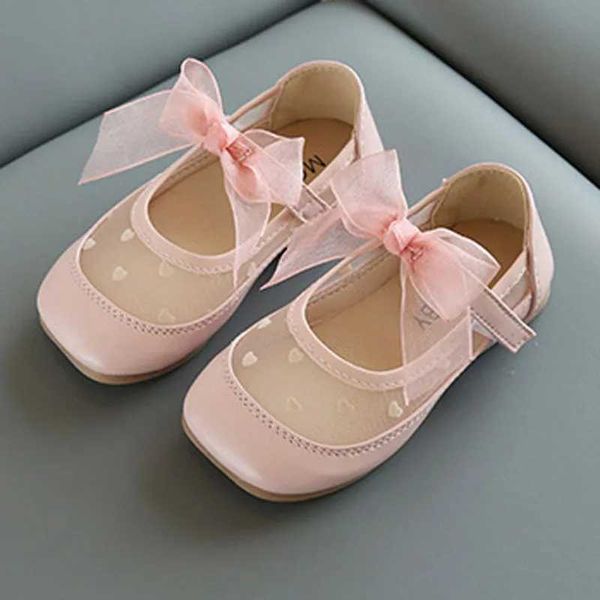 Spring and summer childrens flat shoes girls single shoes lace bow sweet baby sandals princess party dress shoes CSH1259 M250103