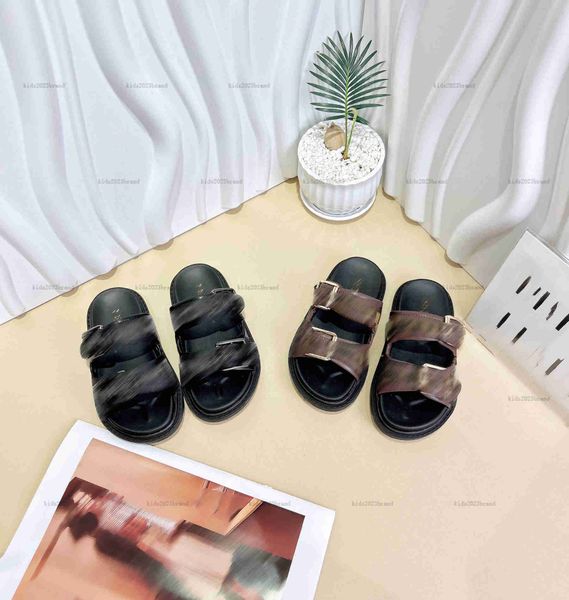 New kids slippers Double row buckle design baby shoes sizes 26-35 Including shoe box summer designer boys girls Sandals