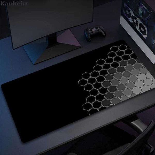 Mouse Pads Wrist Rests 90x40cm Geometric Art Large Gaming Mouse Pad Pc Gamer Big Mouse Mat Computer Gaming Locking Edge MousePad Keyboard De