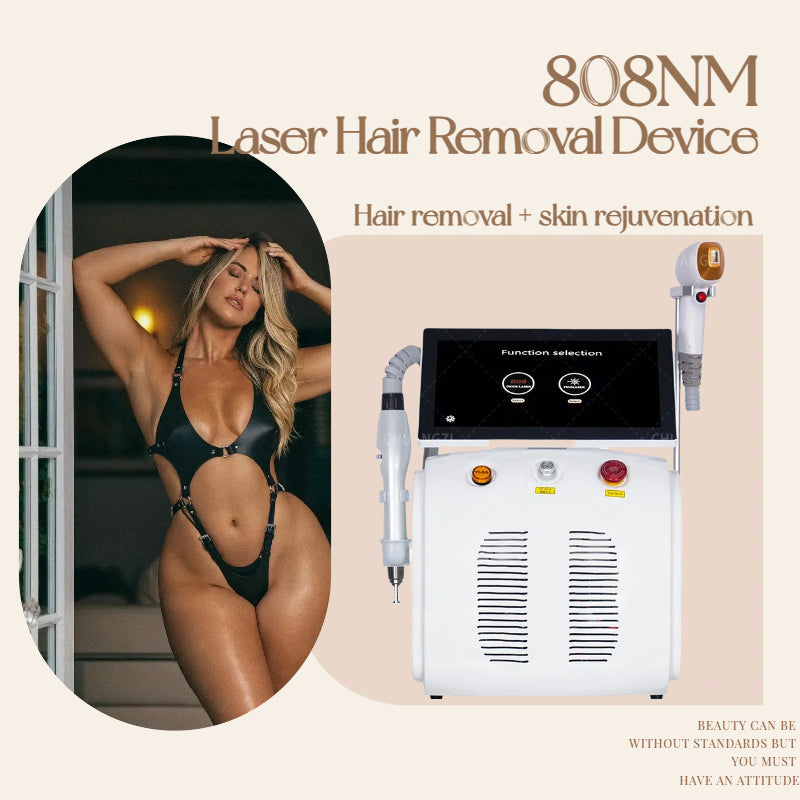 Portable 808nm Diode Laser Hair Removal Machine 2-in-1 Picosecond Tattoo Removal and Hair Removal High-intensity Pulse Beauty