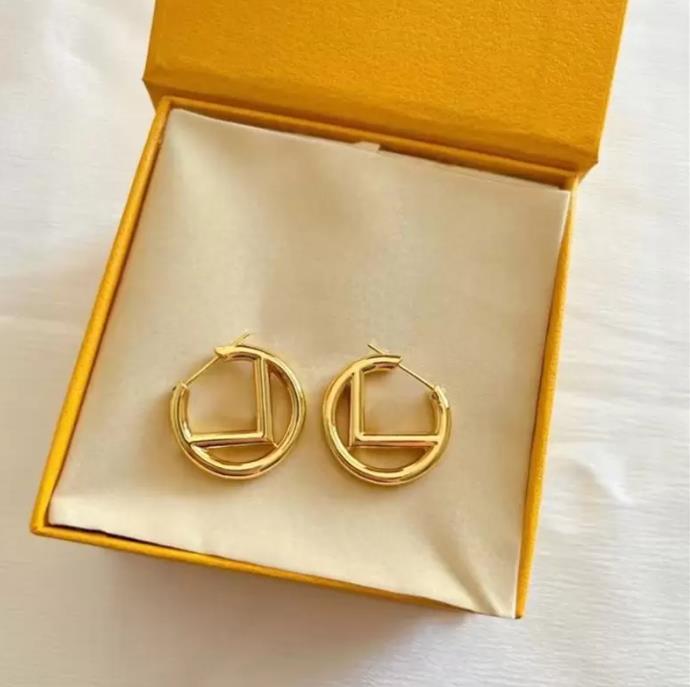 Women Hoop Earrings Premium Gold Diamond Earring Designer Stud Earring Luxury Hoops Brand Letter Design Earrings F Fashion Jewelry With Box CX2Z
