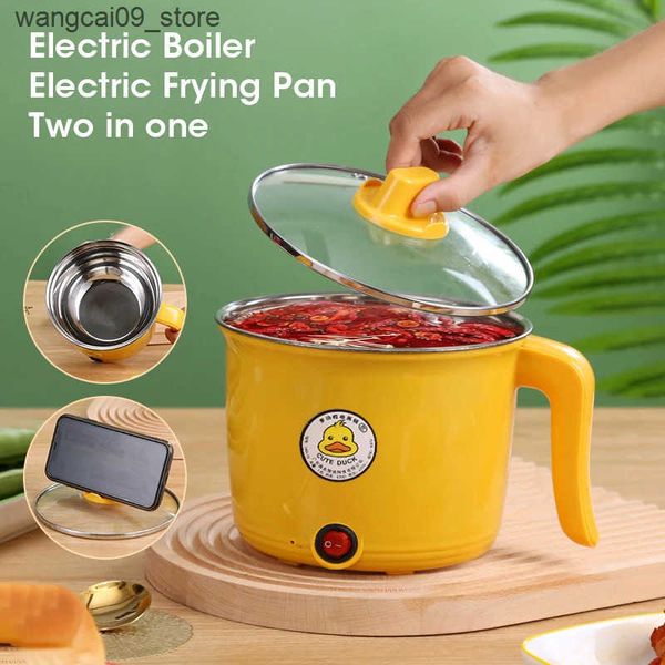 Health Pots Electric Skillet Multifunctional Stew Pot 1.8L 1-2 People Cooking Pot Student Dormitory Household Non-stick Electric Hot Pot J24
