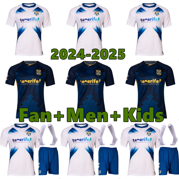 GALLEGO 2024 2025 CD Tenerife Mens Soccer Jerseys ZORRILLA MO DAUDA BUNUEL ROMERO SIPCIC MARTINEZ Home Away 3rd kids kit Football Shirt Unif