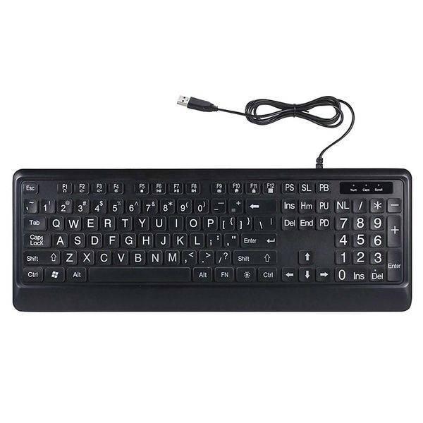 USB Interface Large Print Backlit Wired Keyboard Z250116