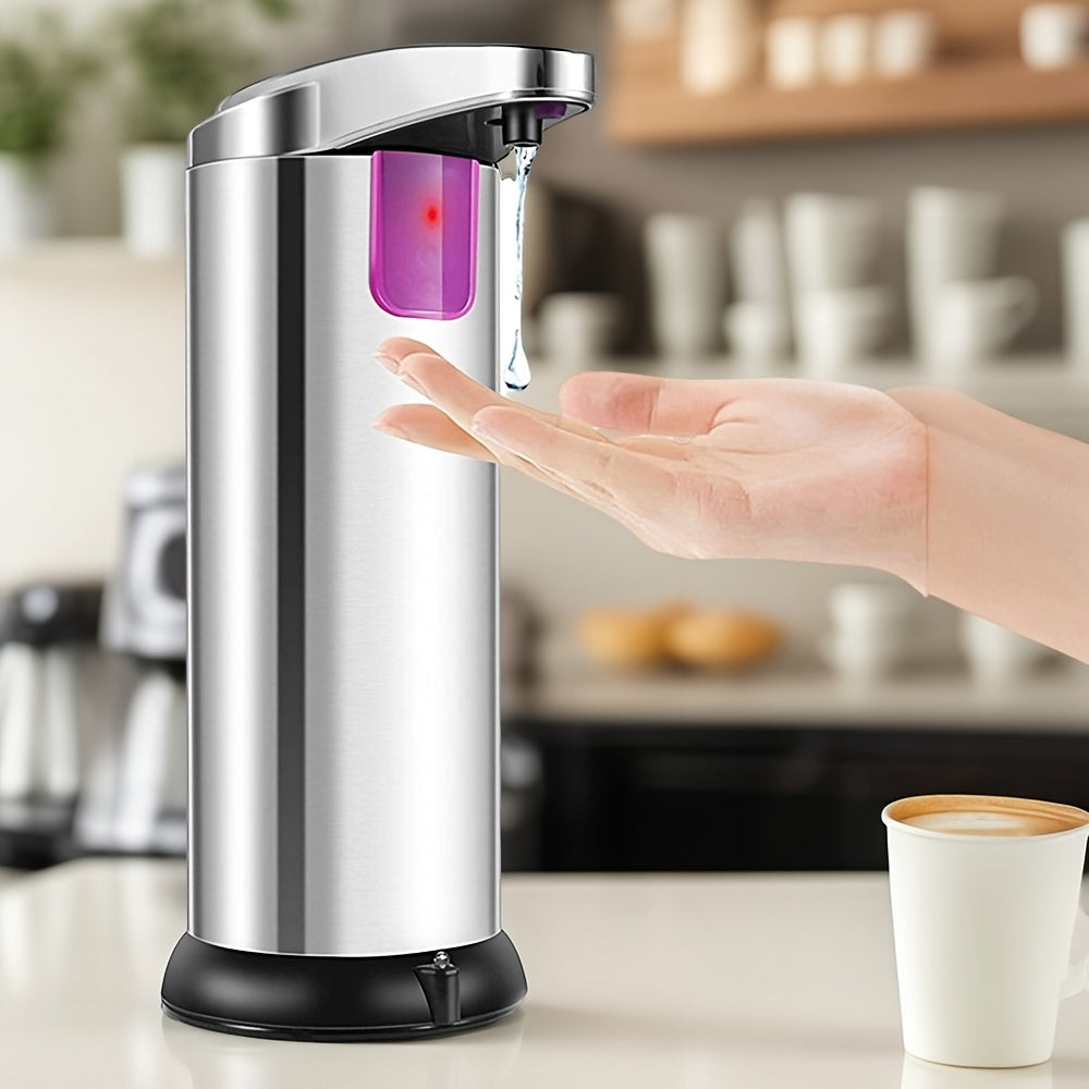 TEMU Automatic Soap Dispenser, Touchless Dish Soap Dispenser With Infrared Sensor, 3 Adjustable Soap Levels, Stainless Steel Liquid Hand Soap