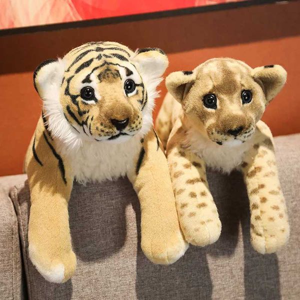 39-58cm Simulation Lion Tiger Leopard Plush Toys Home Decor Stuffed Cute Animals Dolls Soft Real Like Pillow for Kids Boys GiftM240801