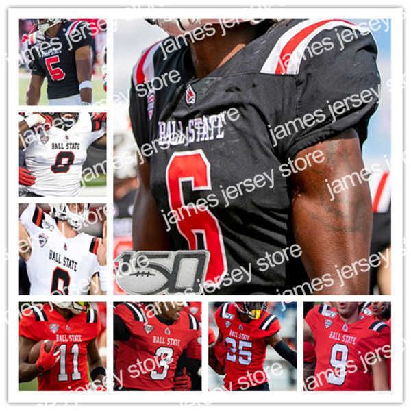American College Football Wear Custom College BALL STATE Cardinal Football Jersey Drew Plitt John Paddock Carson Steele Will Jones Justin Ha