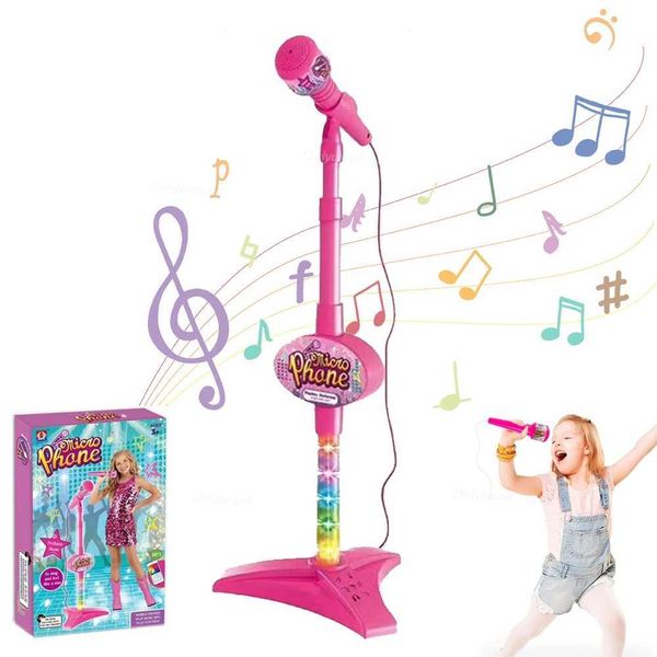 Kids Microphone with Stand for Children Music Instrument Toys Karaoke Machine Educational Toy Birthday Gift for Girl Boy Y240813