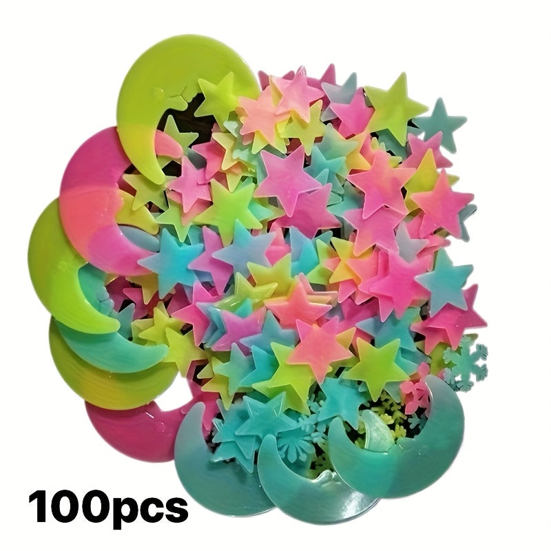 TEMU Contemporary -the-dark Wall Sticker, Reusable Self-adhesive Plastic Decal For Ceramic , Warm Romantic Night , Reusable Wall Decor|contemporary