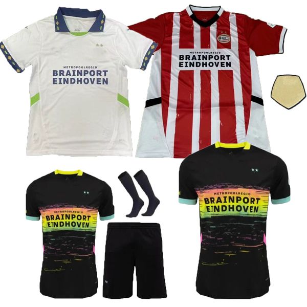 24 25 EINDHOVE ARRIVANT les maillots de football 2024 Hazard Fabio Sia PSVS Men It Football Shirts Kids Set Top Kits Adult Lang 7 Dest 8 de