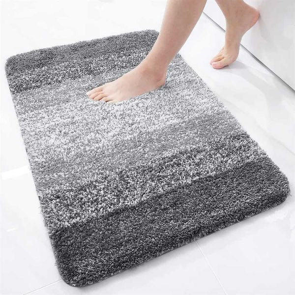40x60CM Bathroom Rug Soft Foot Mat Absorbent Microfiber Bath Rugs Non-Slip Plush Carpet Wash Dry Bath Mat For Door Floor ShowerC241227