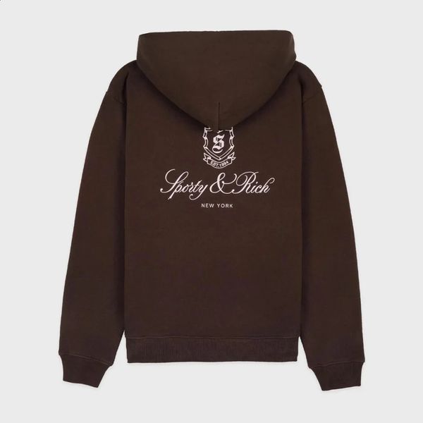 Retro sports make you healthy with printed letters and oversized coffee hoodies Womens long sleeved cotton zipper Y2K hooded sweatshirts 240