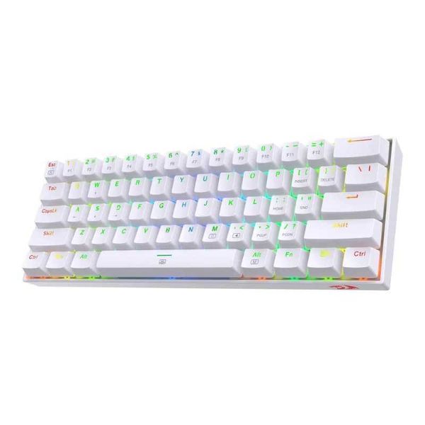 Teclados Redragon K630 Dragonborn Hot Swappable 60% com fio vibrante RGB LED USB GAMING 61 Chaves compactos keyboard mecânico Pro Software C