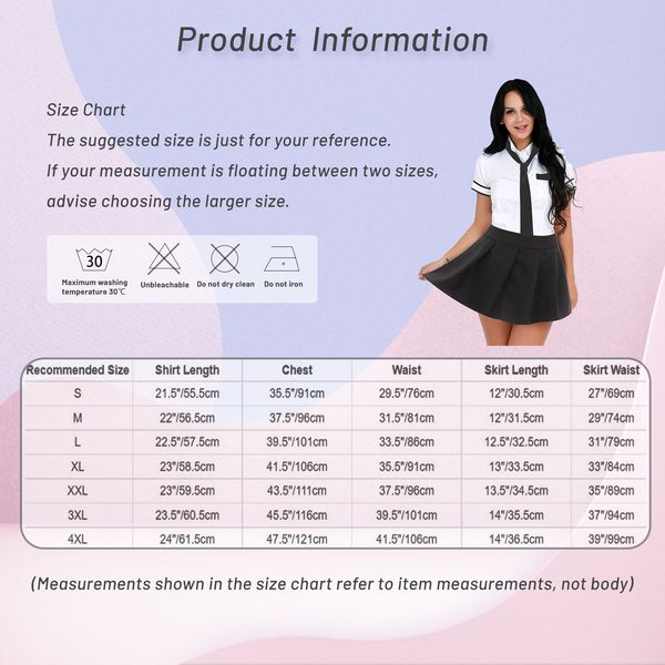 3Pcs Womens Schoolgirl Cosplay Costume Halloween Party Outfit School Uniform Short Sleeve Shirt with Plaid Skirt And Tie Set